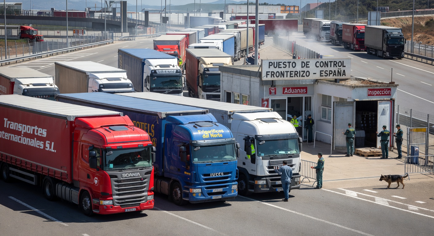 Puesto de control fronterizo en España